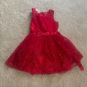 Pinky Red Sparkle Kids Formal Dress